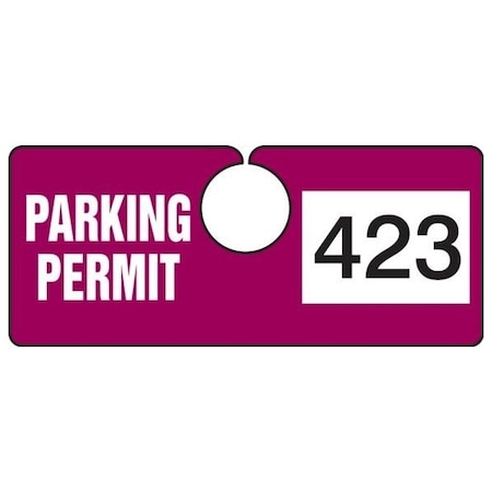 Accuform Parking Permit Tag, Numbered 800-899, Maroon, 2in x 4.75in, Laminated PF-Cardstock, 100PK TNT423MRJ